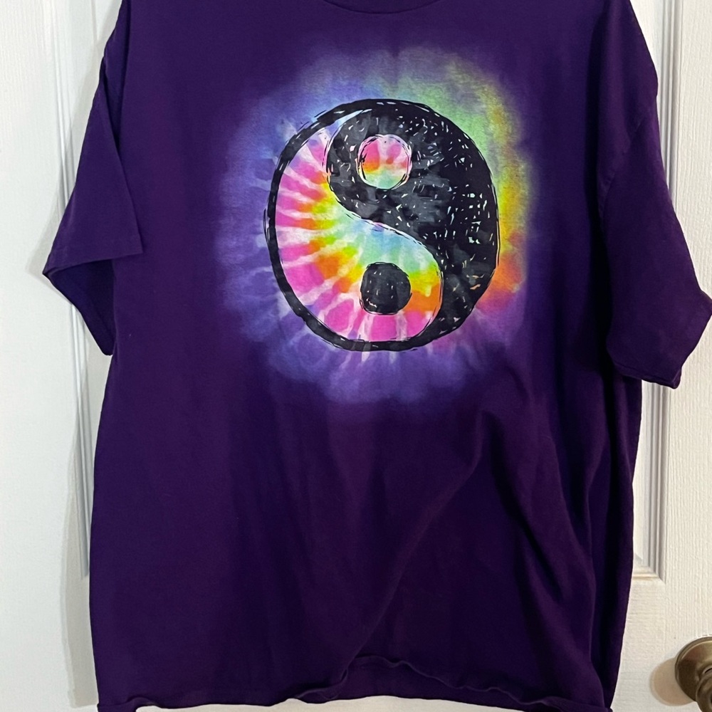 Purple Tie-Dye Yin Yang Men's Shirt